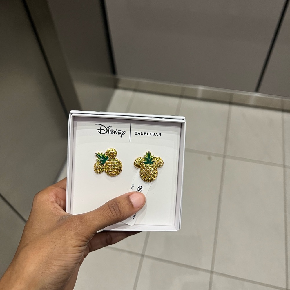 Disney BaubleBar Gold Mickey Earrings